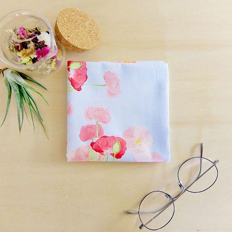Poppy handkerchief - Handkerchiefs & Pocket Squares - Cotton & Hemp Pink