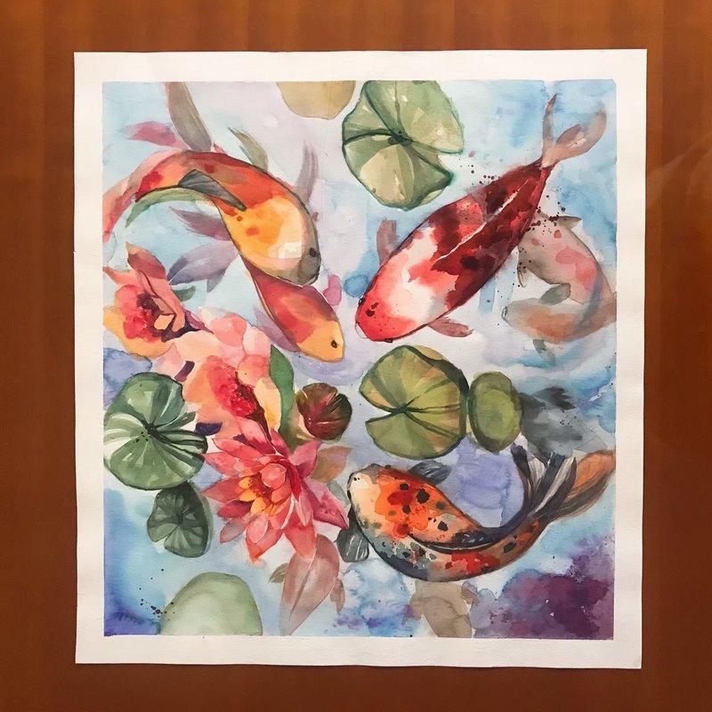 Watercolor carp - Customized Portraits - Paper 