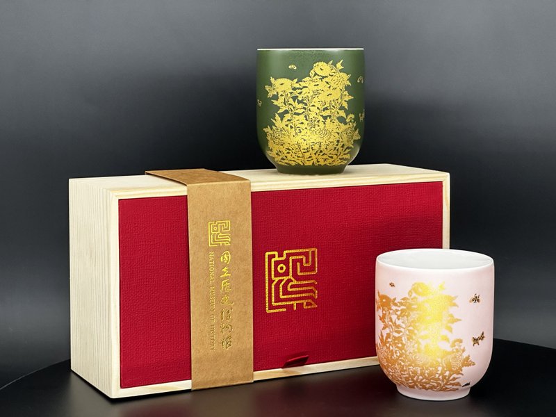【ViREO】常玉燦若繁華 華貴雙杯組 月櫻粉 森嶺綠 | 歷史博物館 - 茶壺/茶杯/茶具 - 瓷 多色
