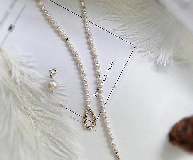 Yuan デザイン 14Kゴールドフィルド 天然オーロラ バロック パール ネックレス、3 目的ペンダント ブレスレット - ショップ  yuanpearljewelry ネックレス - Pinkoi