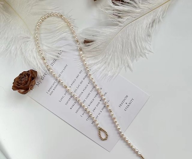 Yuan デザイン 14Kゴールドフィルド 天然オーロラ バロック パール ネックレス、3 目的ペンダント ブレスレット - ショップ  yuanpearljewelry ネックレス - Pinkoi