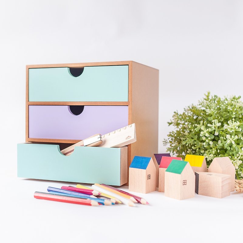 [Three-layer storage box II] Exchange gifts birthday gifts - Storage - Wood 