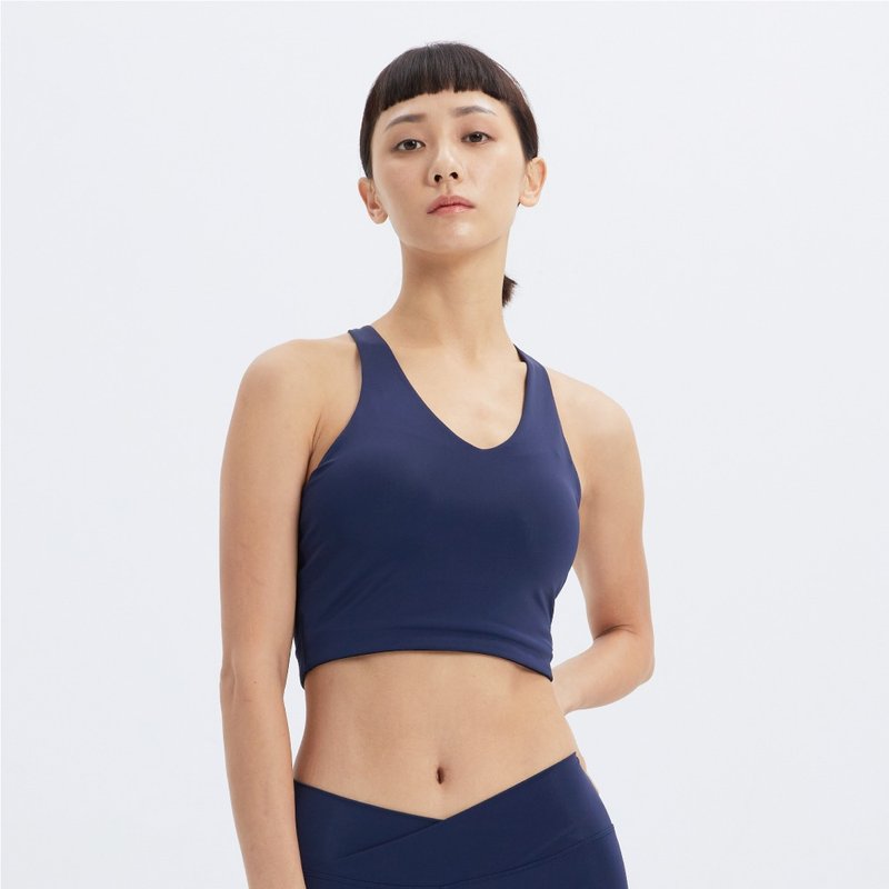 SPORTSWEAR- 輕度支撐運動背心-丈青 - 背心/無袖上衣 - 聚酯纖維 藍色