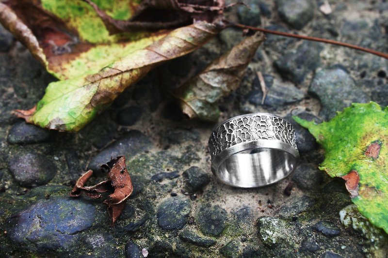 冰裂紋 - 手工純銀戒指 - 戒指 - 純銀 