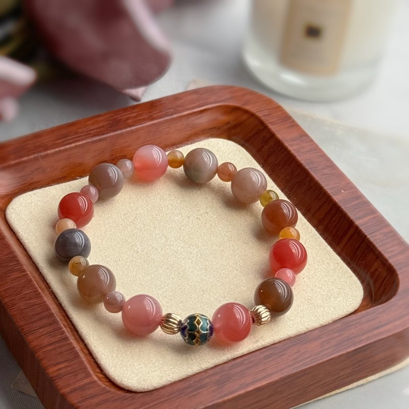 AZ-Colorful Yanyuan Agate Bead Bracelet - สร้อยข้อมือ - เครื่องเพชรพลอย 