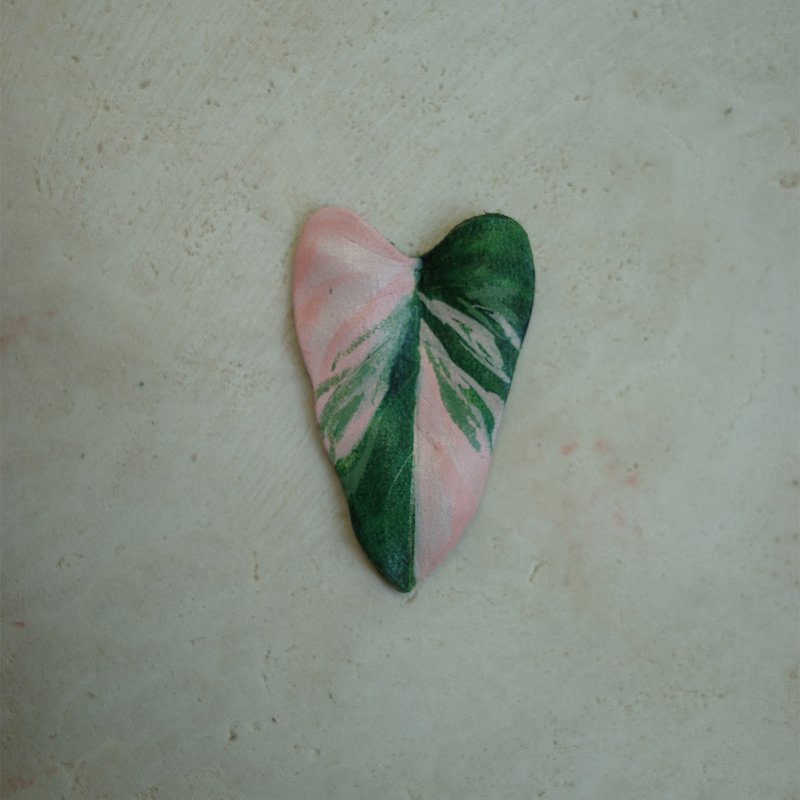 草莓奶昔蔓綠絨 Philodendron strawberry shake - 擺飾/家飾品 - 真皮 綠色