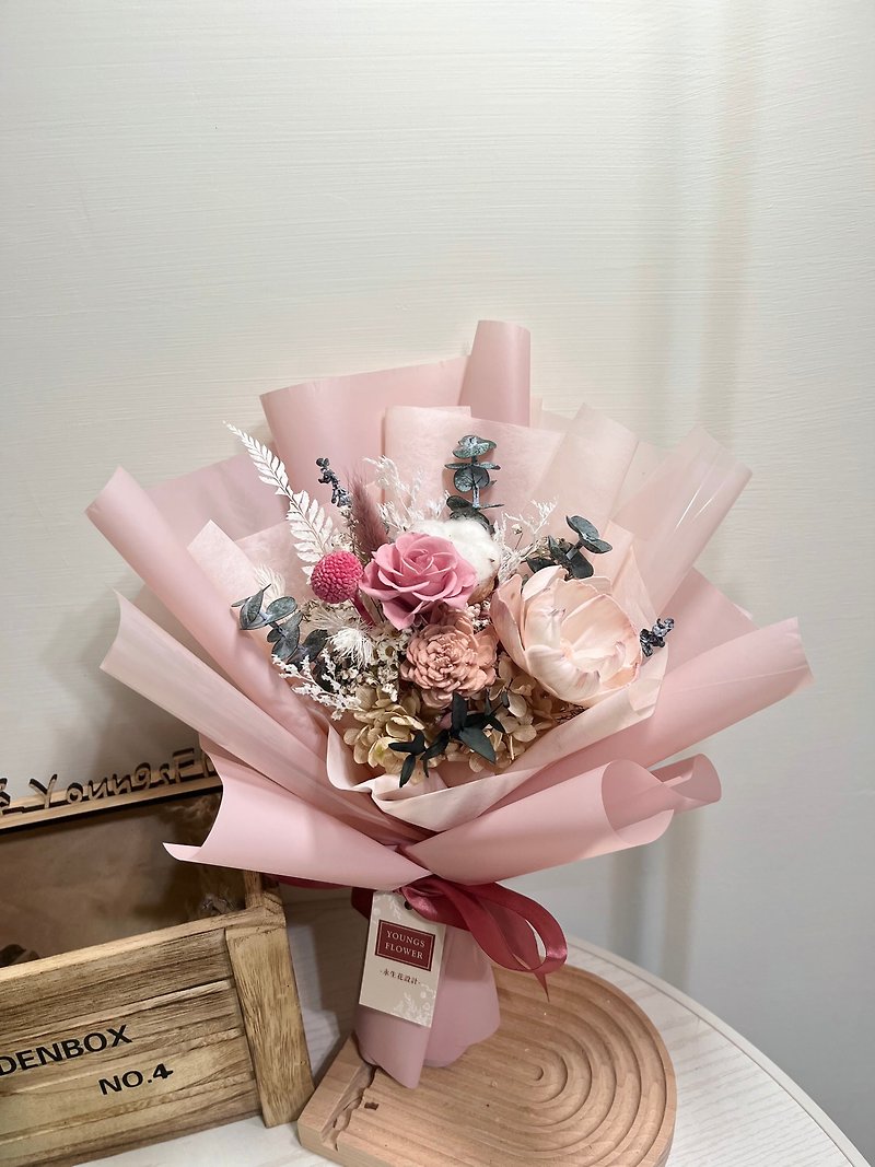 Graduation Season Flower Bouquet Pink Eternal Flower Bouquet - Dried Flowers & Bouquets - Plants & Flowers Pink
