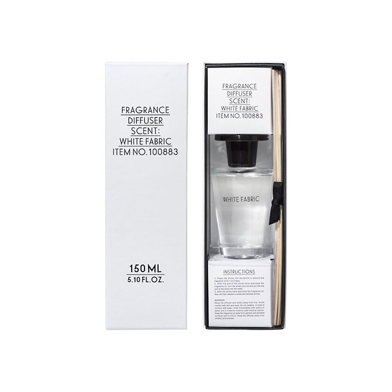 FRAGRANCE DIFFUSER White Fabric Aromatherapy Gift Box - White Weave 150ml - Fragrances - Glass Transparent