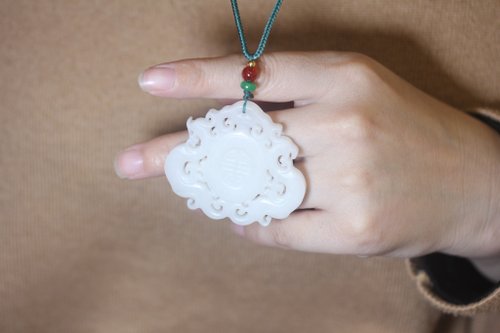 龍鳳玉佩】逸品 天然和田玉 ペンダント | 古風 縁起物 ネックレス