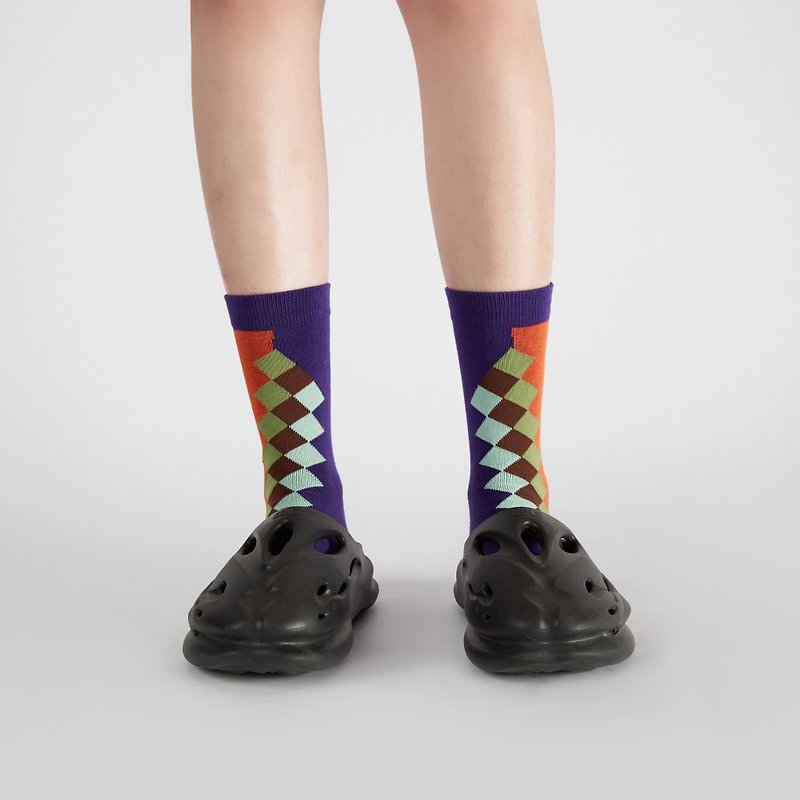 Preppy Style Crew Socks - Socks - Cotton & Hemp Blue