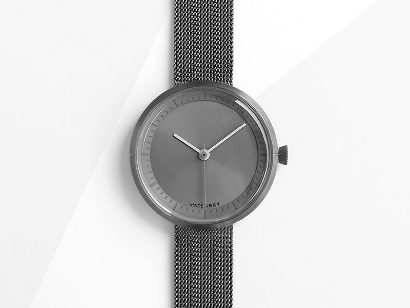 グレーMG003 MINI |スチールストリップ - 腕時計 - ステンレススチール グレー