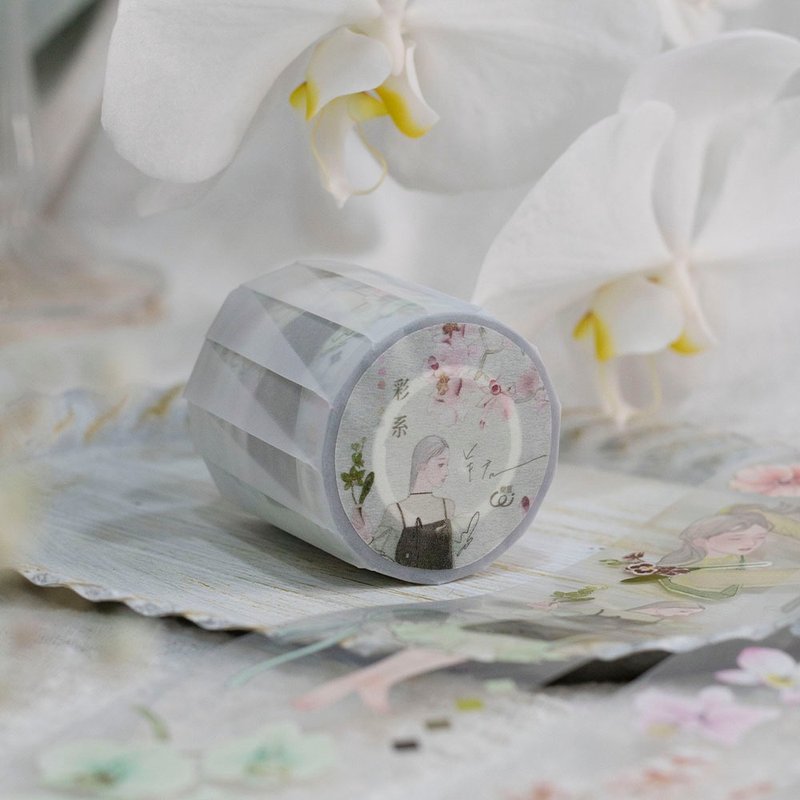 Colorful Orchid feat. Somesortof.fern - 5cm Clear ( Glossy ) PET Masking Tape - Washi Tape - Plastic 