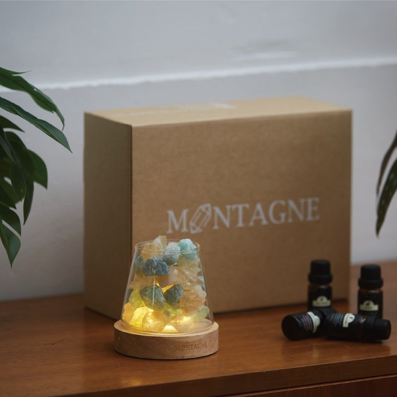 【Montagne】Limited model to attract wealth | Green Stone x citrine | Crystal diffuser set - Fragrances - Crystal 