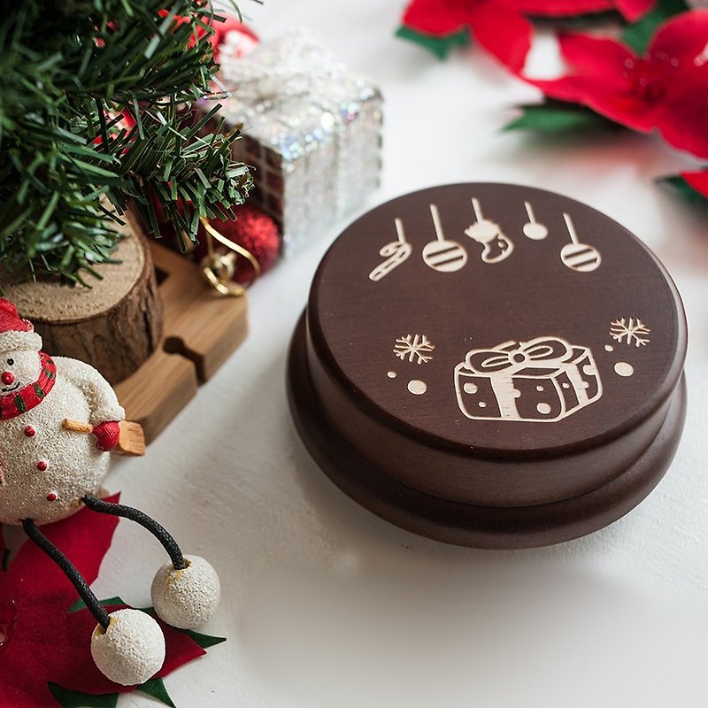 聖誕音樂盒【紀念禮物、聖誕禮物】聖誕禮物  客製化 // 音樂盒 - 其他 - 木頭 咖啡色