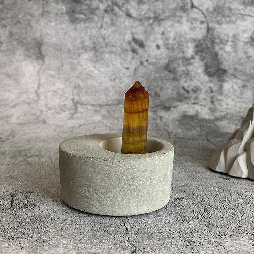 璃珠 RIJU 水晶柱- 黃螢石 辦公室療癒微景觀 裝置擺飾 一物一圖
