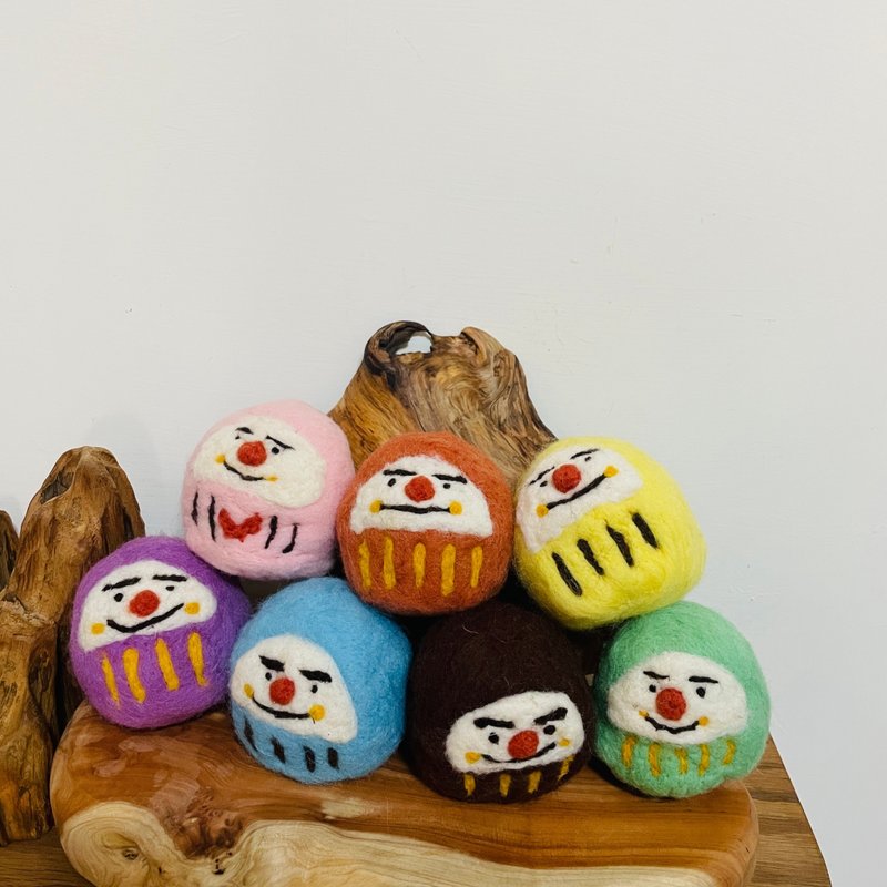 |Wool Felt| Wishing Daruma Macaron (7 styles) | Pendant/Decoration/020 - ตุ๊กตา - ขนแกะ สีแดง