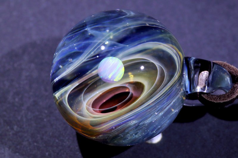宇宙玻璃頸鏈吊墜25mm no.970 - 頸鏈 - 玻璃 紅色