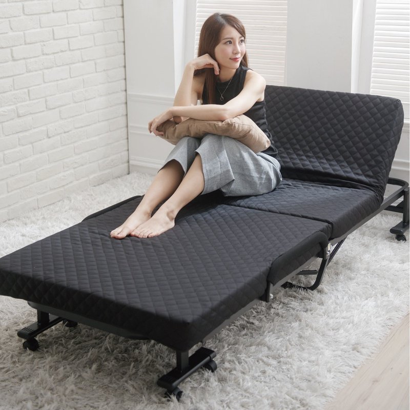 Simple Life Free Assembly 6 Sections Folding Bed - Black S-22 - เครื่องนอน - วัสดุอื่นๆ สีดำ