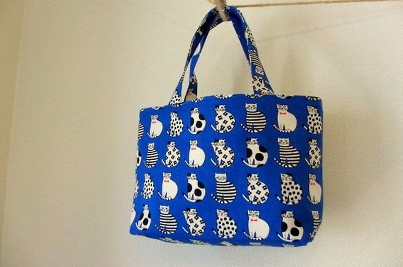 Cat's petit handbag blue - Handbags & Totes - Cotton & Hemp Blue