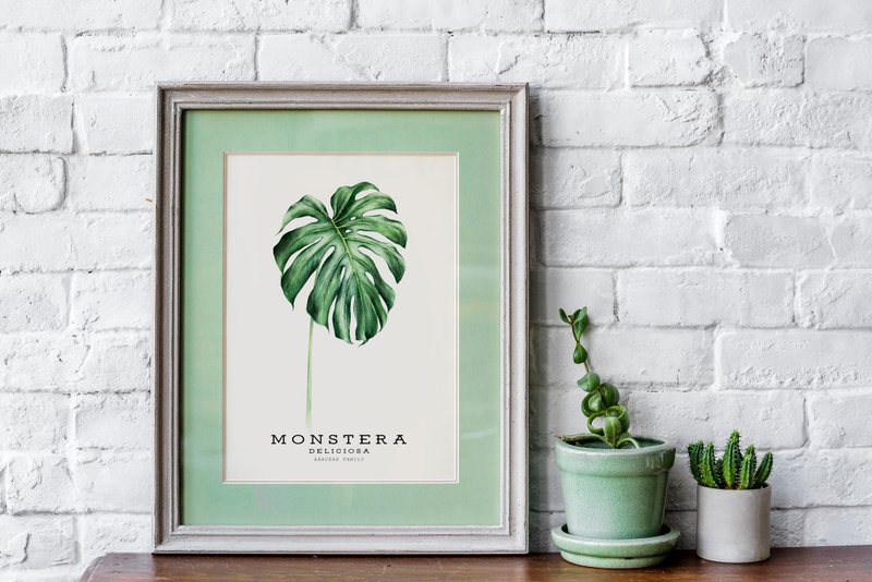 【Monstera Deliciosa】Limited Edition Watercolor Print. Nature Nordic Lifestyle - โปสเตอร์ - กระดาษ 