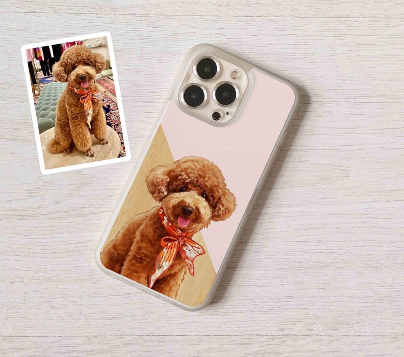 Pet Portrait Dog Drawing Personalized gift full cover iPhone case 16 15 Pro Max - เคส/ซองมือถือ - พลาสติก หลากหลายสี