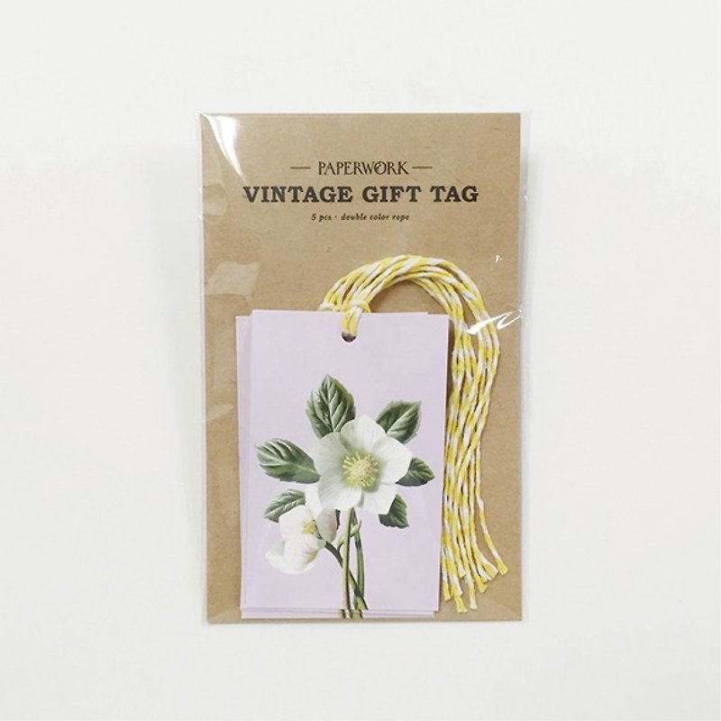 復古禮物吊卡 / 聖誕玫瑰 - 包裝材料 - 紙 紫色