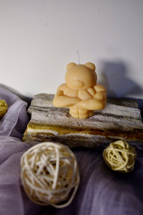 POKAPOKA 【禮盒】壯壯熊 香氛造型蠟燭 90g
