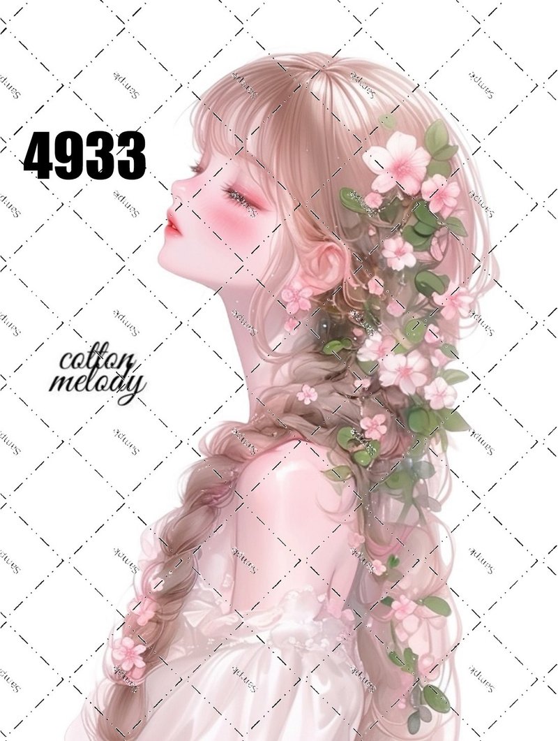 original sticker no.4933 人物ステッカー オリジナルステッカー オリジナル人物ステッカー 装飾ステッカー cotton melody - 貼紙 - 紙 