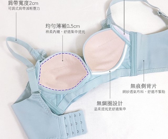 Pink Lady Wireless BC Cup Innocent Floral Comfortable Thin Lining Seamless  Side Back Panel Single Bra - สตูดิโอ PINK LADY ชุดชั้นในผู้หญิง - Pinkoi