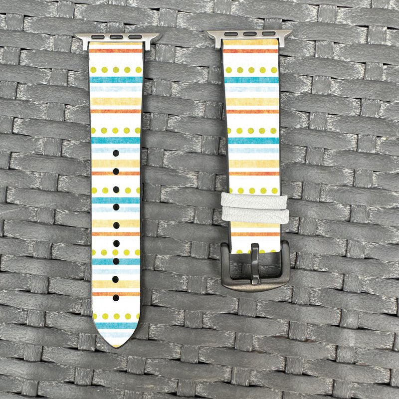 薄荷綠部落圖紋 Apple Watch 潮流矽膠錶帶 -cr22 - 錶帶 - 矽膠 多色