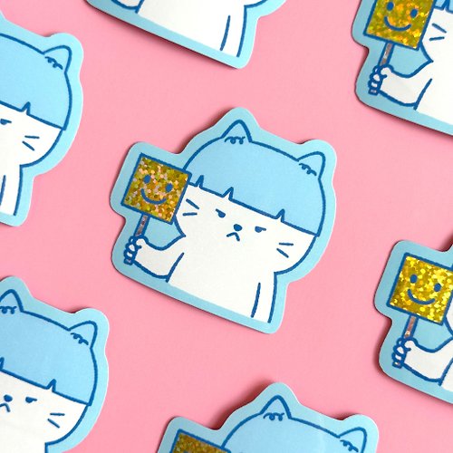 Jormation Glitter Sticker - Grumpy Cat