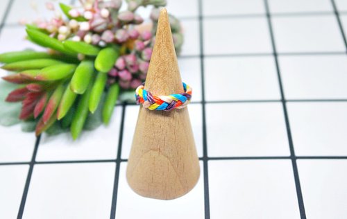 Bywe※手創飾物 <繽紛朵朵>-手編蠶絲蠟線戒指系列-//可以自選顏色//