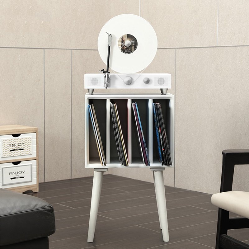 【免運-聖誕特惠】Gramovox實木黑膠唱片收納架唱片機專用櫃 - 其他 - 其他材質 白色