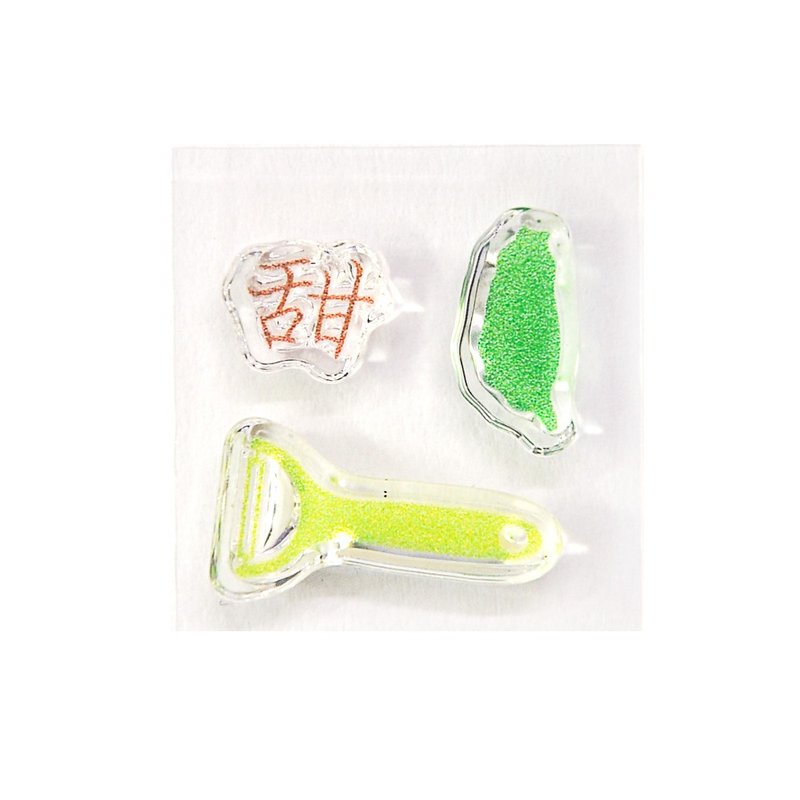 PLAY台灣水果水晶印章 台灣甜 削皮刀 - 印章/印台 - 塑膠 透明