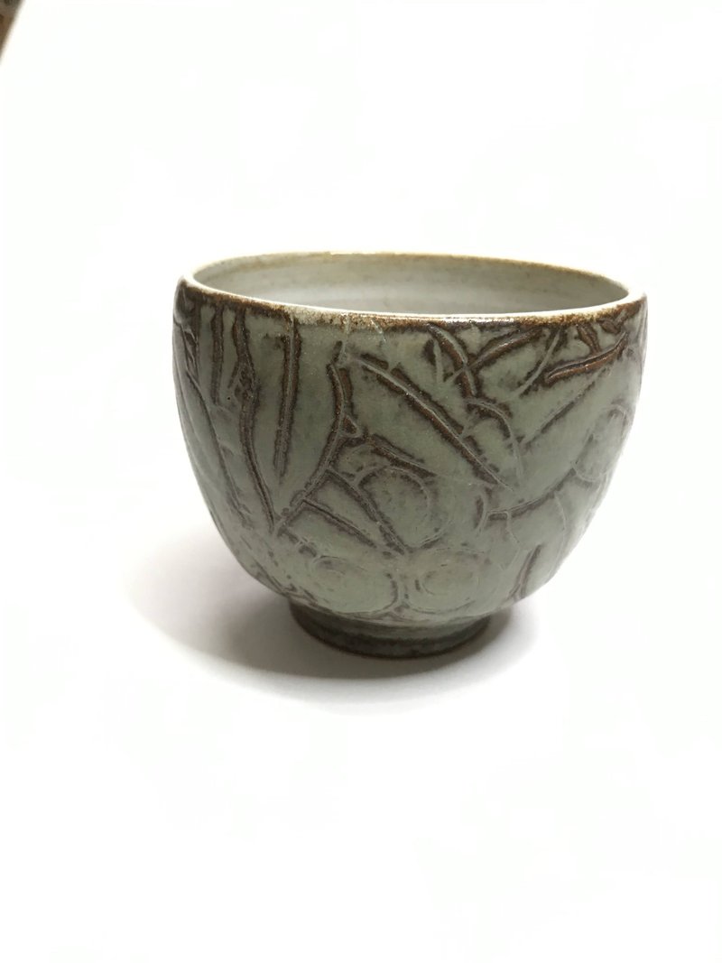 曾永鴻  灰釉刻花杯 - 茶壺/茶杯/茶具 - 陶 