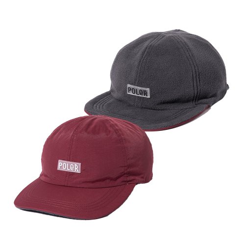 POLER 臺灣總代理 日本限定 POLER REVERSIBLE FLEECE CAP 刷毛尼龍雙面毛帽/栗子灰