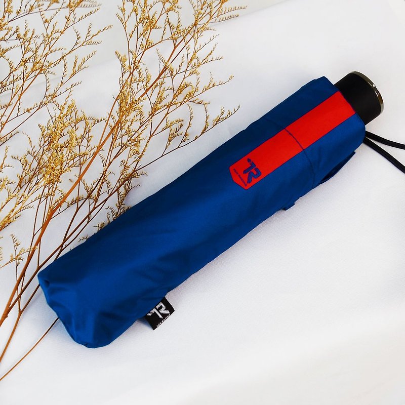 TDN Plain Specialist's wonderful three-fold umbrella that closes at 13 degrees, ultra-light and closes in seconds, automatically closes (royal blue) - ร่ม - วัสดุกันนำ้ สีน้ำเงิน