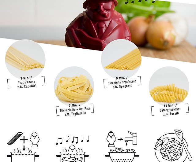 Grandpa Bouncy Tooth Pasta Timer - Shop CUBICO Cookware - Pinkoi
