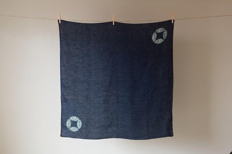 The indigo dyeing hemp furoshiki (Cloisonne-indigo) - อื่นๆ - ผ้าฝ้าย/ผ้าลินิน สีน้ำเงิน