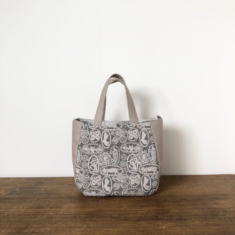 Tote bag minapelhonen jungle relief handmade - อื่นๆ - ผ้าฝ้าย/ผ้าลินิน สีเทา