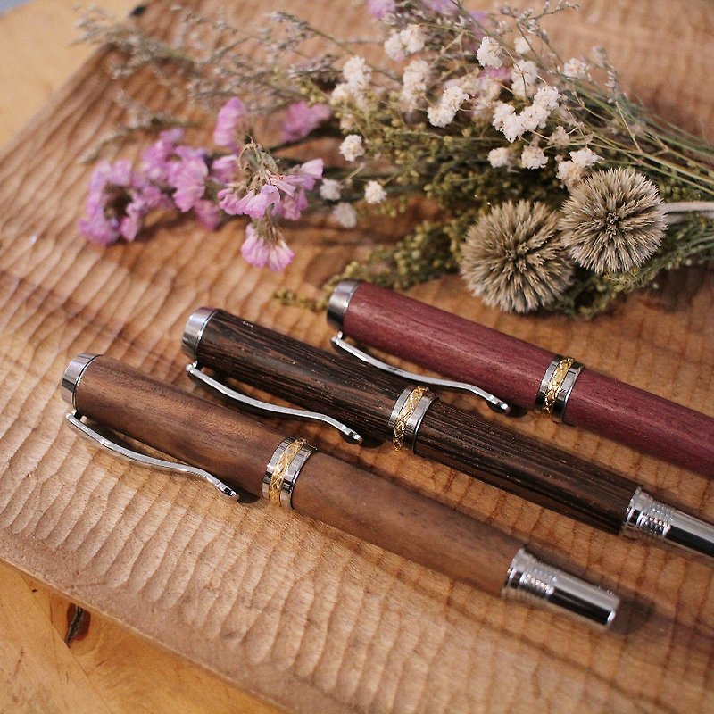 Wooden pen (silver new / Schmidt SCHMIDT nib) - Fountain Pens - Wood Brown