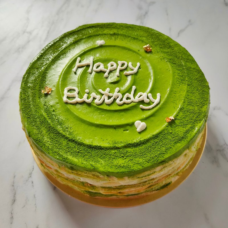 Classic Matcha Melaleuca Cake - เค้กและของหวาน - อาหารสด สีเขียว
