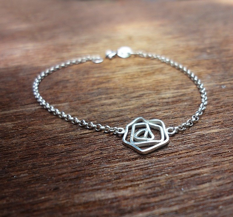 Angel silver thread rose sterling silver bracelet - Bracelets - Other Metals Silver