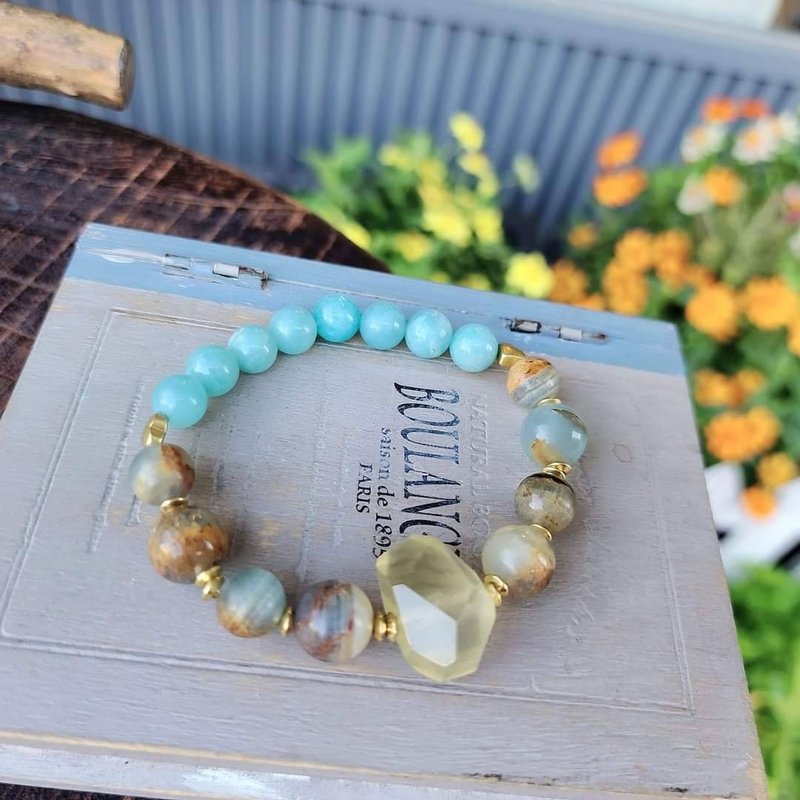 A great accessory to keep you cool in summer~Natural Citrine Ore Bracelet - Bracelets - Gemstone Multicolor