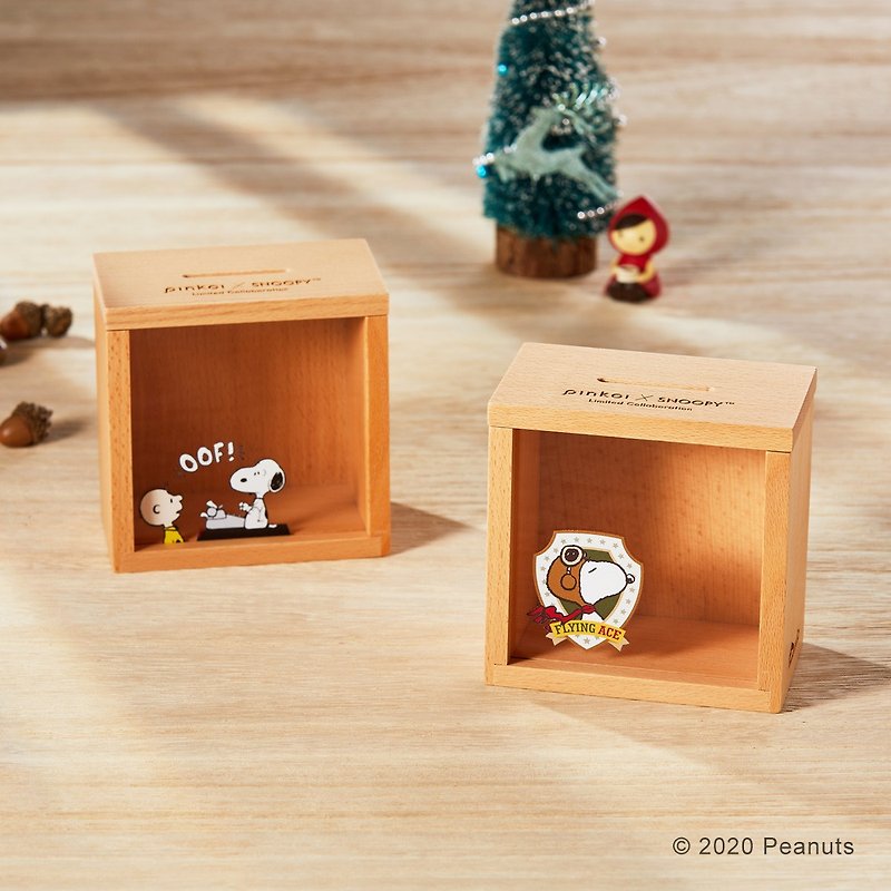 【Pinkoi x Peanuts 存錢盒】透明看得見 撲滿 生日禮物 - 存錢筒 - 木頭 