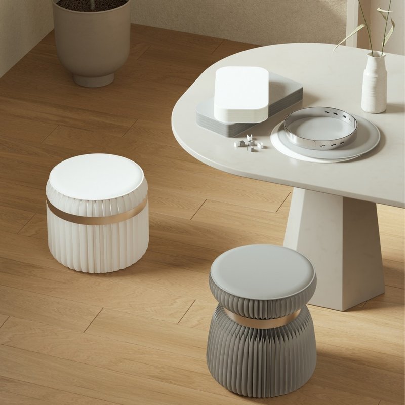 Galaxy round stool gray - เก้าอี้โซฟา - กระดาษ สีเทา