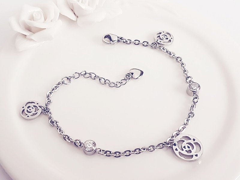Stainless steel  bracelet   rose bracelet - Bracelets - Stainless Steel Silver