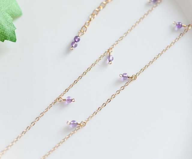 K14 ゴールドフィルド(GF) 　アメジストｘシトリン　ピアス /1ペア