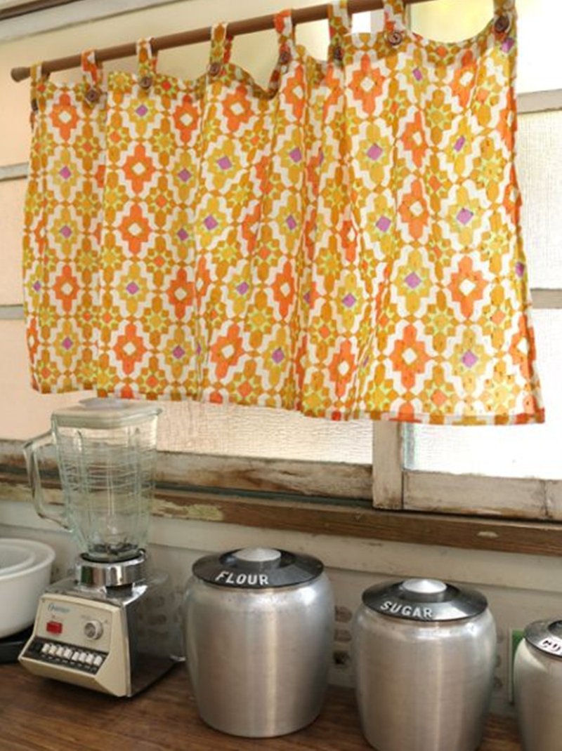 Pre-order full version of geometric short curtain ISAP7367 - Items for Display - Cotton & Hemp Multicolor