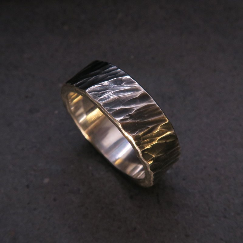 Add-on item - forged ring dyed black - General Rings - Other Metals Silver